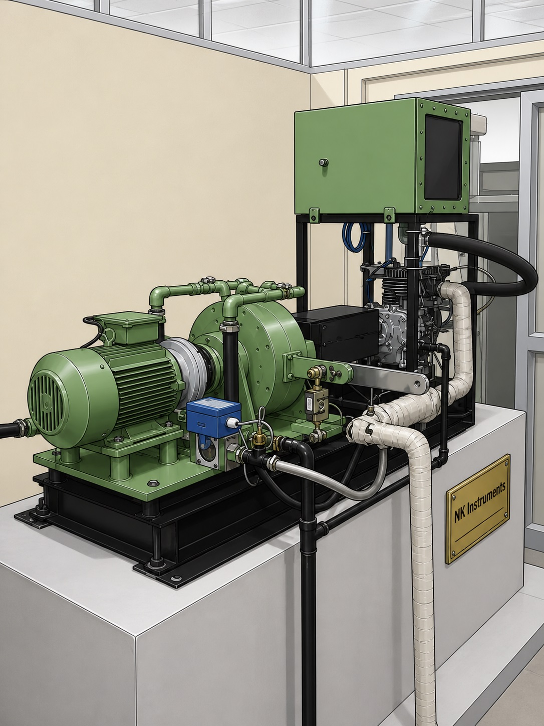 <h3>Key Features</h3>
<p>✔ Real-time computerized data acquisition and monitoring<br /> ✔ Accurate measurement of power, torque, speed, and fuel consumption<br /> ✔ Automated performance calculations and report generation<br /> ✔ Graphical display of engine operating parameters<br /> ✔ Compatible with petrol and diesel multi-cylinder engines<br /> ✔ Suitable for research, development, training, and industrial testing application</p>
<h3>Technical Specifications</h3>
<ul>
<li> <strong>Engine Type:</strong> Multi-Cylinder Petrol / Diesel Engine </li>
<li> <strong>Number of Cylinders:</strong> 2 to 6 Cylinders (Customizable) </li>
<li> <strong>Rated Power:</strong> Up to 150 kW </li>
<li> <strong>Operating Speed Range:</strong> 500 &ndash; 6000 RPM </li>
<li> <strong>Loading System:</strong> Eddy Current Dynamometer / AC Dynamometer </li>
<li> <strong>Torque Measurement:</strong> Strain Gauge Based Load Cell </li>
<li> <strong>Speed Measurement:</strong> Digital RPM Sensor / Encoder </li>
<li> <strong>Fuel Consumption Measurement:</strong> Digital Fuel Flow Measurement System </li>
<li> <strong>Air Flow Measurement:</strong> Air Intake Measurement Unit (Optional) </li>
<li> <strong>Temperature Measurement:</strong> Multi-Channel Thermocouple System </li>
<li> <strong>Pressure Measurement:</strong> Cylinder, Intake &amp; Exhaust Pressure Sensors </li>
<li> <strong>Data Acquisition System:</strong> Computer-Based Real-Time DAQ </li>
<li> <strong>Software Features:</strong> Data Logging, Performance Analysis, Trend Graphs &amp; Report Generation </li>
<li> <strong>Measured Parameters:</strong> Torque, Power, RPM, Fuel Consumption, Temperatures, Pressures, Thermal Efficiency, BSFC </li>
<li> <strong>Display &amp; Monitoring:</strong> Real-Time Graphical and Numerical Display </li>
<li> <strong>Power Supply:</strong> 230/415 VAC, 50 Hz </li>
<li> <strong>Communication Interface:</strong> USB / Ethernet Based Data Transfer </li>
<li> <strong>Safety Features:</strong> Emergency Stop, Overload Protection, Temperature Monitoring </li>
<li> <strong>Compliance:</strong> Suitable for Research, Development, Educational and Industrial Testing Applications </li>
<li> <strong>Customization:</strong> Available for customer-specific engine ratings and test requirements</li>
</ul>